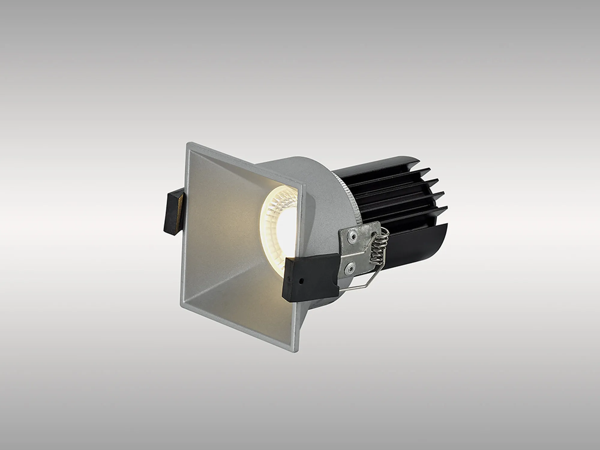 Biox 12 Tridonic Powered 12W 3000K 1200lm 36° CRI>90 LED Engine  Silver Square Fixed Recessed Spotlight; IP20 DM201969  Dlux Biox 12